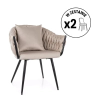 Zestaw 2 krzeseł Nuvo Velvet jasny beżowy
