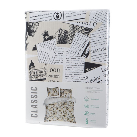 KOMPLET POŚCIELI BAWEŁNIANEJ SONIA 39 160 X 200 CM BEŻOWY