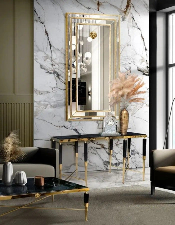 Lustro Sharon 180/90cm glamour złote w formie prostokąta