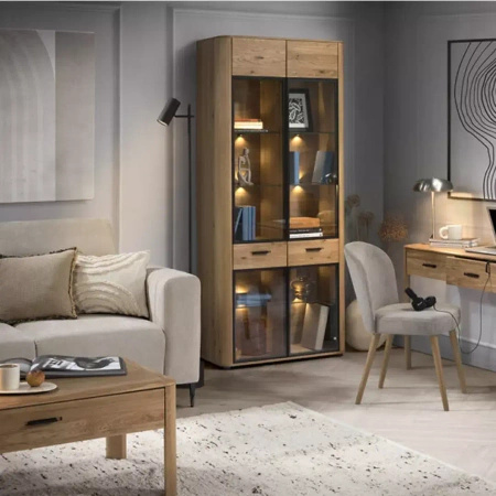 Stolik kawowy Monaco 110x65x50 cm - ława z litego drewna dębowego z szufladą