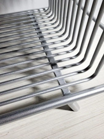 Stolik kawowy Bonda 100/50cm srebrny z czarnym hartowanym szkłem