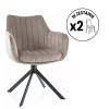 Zestaw 2 krzeseł Azalia Velvet ciemny beżowy