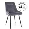 Zestaw 4 krzeseł Agat Velvet ciemny szary