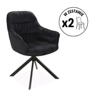 Zestaw 2 krzeseł Astoria II Velvet czarny