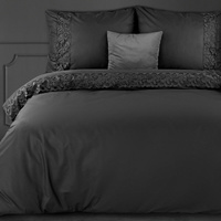 KOMPLET POŚCIELI BAWEŁNIANEJ LANA3 160 X 200 CM CZARNY