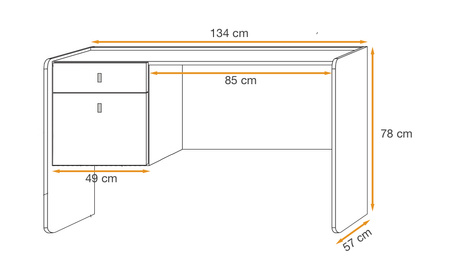 Biurko białe 134x78x57 cm Vivero typ BK