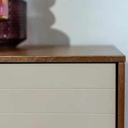 Komoda nowoczesna 3-drzwiowa 154x96x42 cm Slim Kaszmir dąb orzech