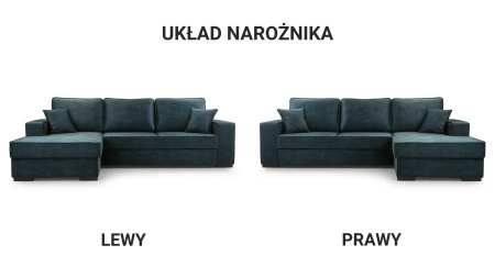 Narożnik LUPI 265x165 cm z funkcją spania