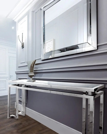 Lustro Porto 100/100cm w stylu glamour ze szklaną wypukłą ramą