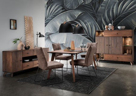 Duża komoda na nóżkach 180x75x40 cm buk/tabak II WZ-0624