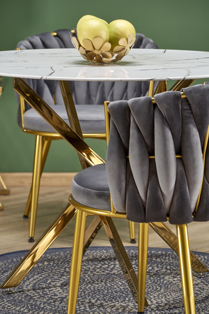 RAYMOND 2 stół, blat - biały marmur, nogi - złoty (2p=1szt)