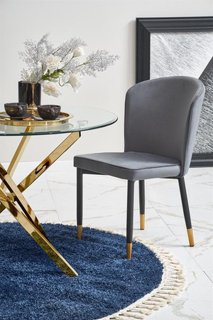 RAYMOND stół, blat - transparentny, nogi - złoty (2p=1szt)