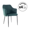 Zestaw 4 krzeseł Astor Velvet zielony