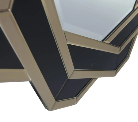 Lustro Silvia tawny 80cm w stylu glamour dekoracyjne w geometrycznej luksusowej ramie