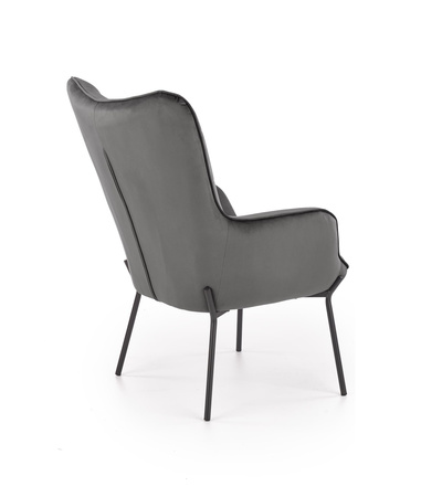 CASTEL fotel wypoczynkowy czarny / jasny popiel