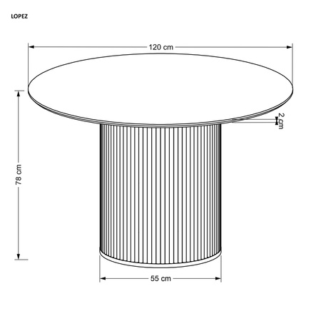 LOPEZ stół okrągły, dąb naturalny (2p=1szt)