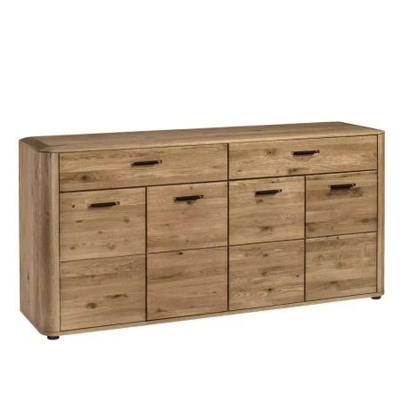 Duża komoda do salonu Monaco 163 cm - dąb miodowy z szufladami i drzwiami