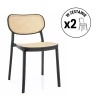 Zestaw 2 krzeseł Bali czarne beżowe