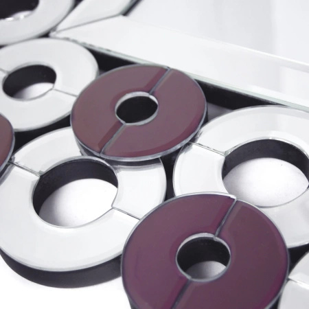 Lustro prostokątne Alice 80/120cm z dekoracyjnymi fioletowymi kółeczkami