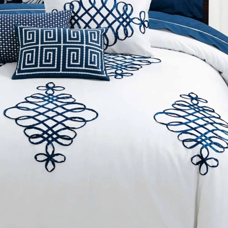 Pościel bawełniana Sewilla premium w biało-niebieskim kolorze 160x200 cm
