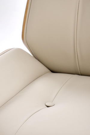 Fotel gabinetowy Webster orzechowy beżowy - tapicerowany do gabinetu