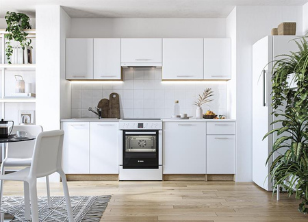 DARIA 240 kuchnia zestaw korpus: dąb sonoma, fronty: białe (10p=1kpl)