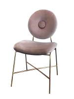 Krzesło różowe Rossario 50/95/48cm na złotym misternym stelażu welurowe