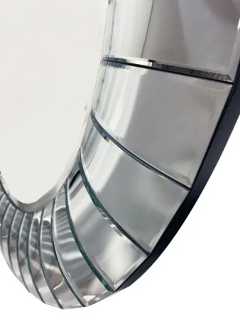 Lustro Corrao 80cm luksusowe okrągłe w dekoracyjnej lustrzanej wypukłej ramie