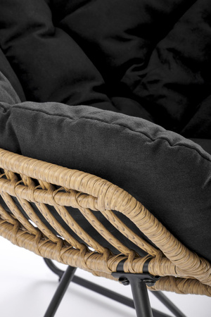 WHISPER fotel wypoczynkowy, czarny / naturalny (1p=1szt)