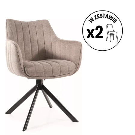 Zestaw 2 krzeseł Azalia Brego beżowy