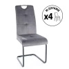 Zestaw 4 krzeseł Axo Velvet szary