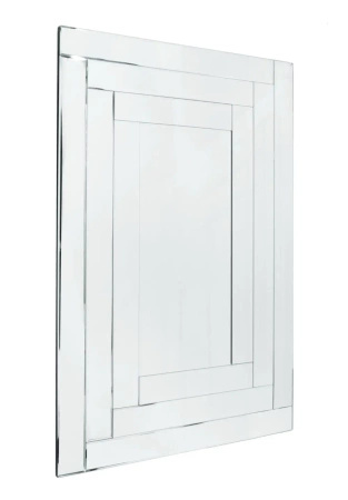 Lustro prostokątne Penelopa 80/120cm w stylu glamour z ramą z lustrzanych fragmentów o delikatnej fazie
