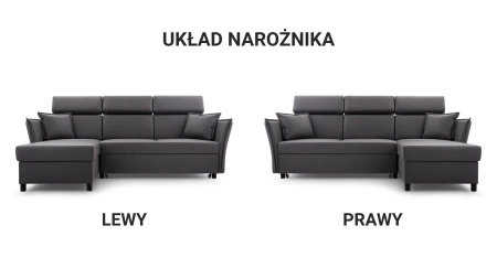 Narożnik MORIS 227x161 cm z funkcją spania