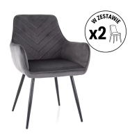 Zestaw 2 krzeseł Fig Velvet ciemny szary