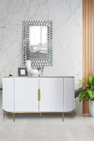 Lustro glamour Napoli 67/97cm wyszukane prostokątne z ramą z kryształkami w kształcie łez