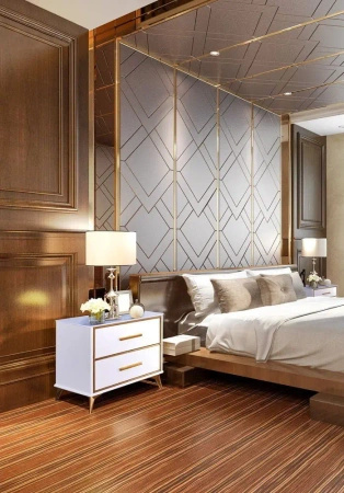 Szafka nocna Laval 60/60,5/40cm z białego szkła hartowanego i o złotym wykończeniu