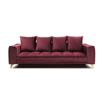 Sofa Belavio 3 osobowa 248x108 cm czerwona z funkcją spania BEFAME