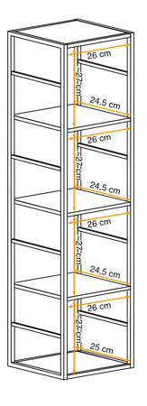 Regał czarny mat na książki 118x30x25 cm Switch RM 1