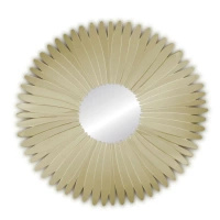 Lustro okrągłe Stella Szampańskie 80cm w złotej lustrzanej ramie w kształcie płatków kwiatów rewelacyjne