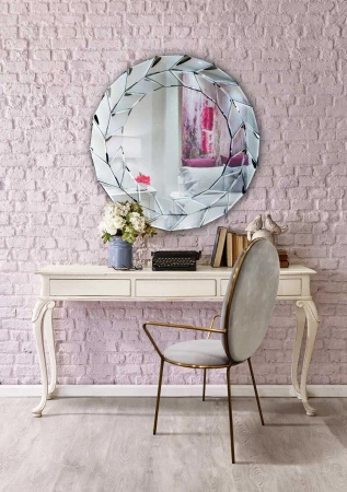 Lustro okrągłe Moly 90cm w dekoracyjnej ramie w formie lustrzanego warkocza