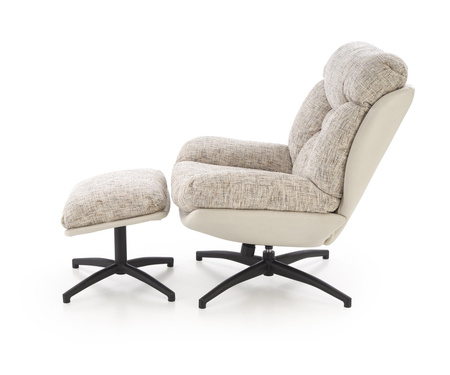 KRONOS fotel z podnóżkiem, beżowy / wielobarwny (1p=1szt)