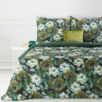 KOMPLET POŚCIELI BAWEŁNIANEJ SONIA 07 220 X 200 CM CIEMNOZIELONY