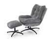 PESTO fotel z podnóżkiem / funkcja kołyski, popielaty