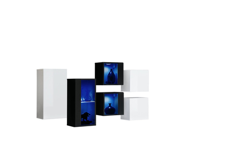 Switch zestaw szafek wiszących IV biały/czarny