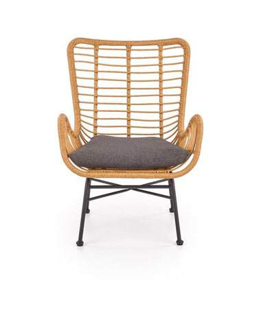 IKARO fotel czarny / naturalny / popielaty (1p=4szt)