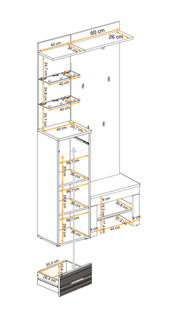 Garderoba Gustavo I + Poduszka