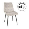 Zestaw 4 krzeseł Chic Velvet jasny szary
