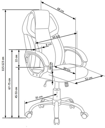 BARTON fotel gabinetowy czarno-biały