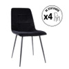 Zestaw 4 krzeseł Mila Matt Velvet czarny