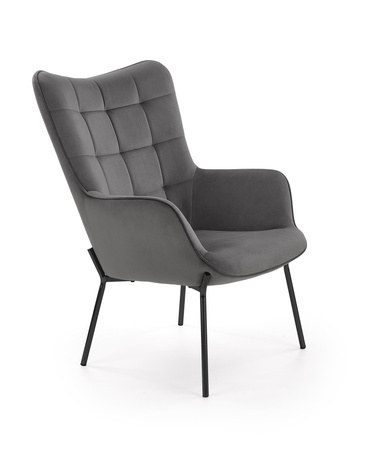 CASTEL fotel wypoczynkowy czarny / jasny popiel